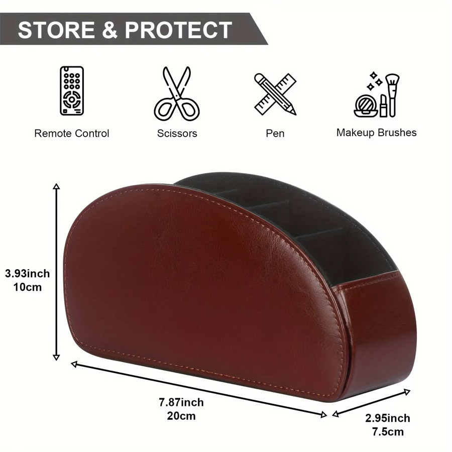 1Pc 5 Grid PU Leather Desktop  - Pegboard Office Organizer 评论和价格