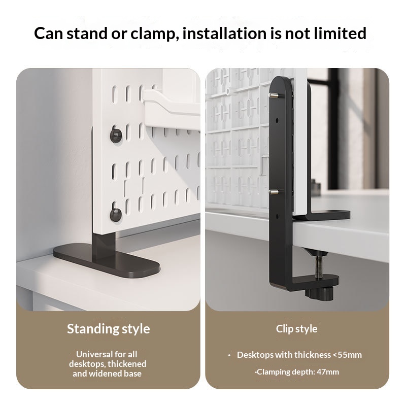 No Drill Clamp Mount Vertical  - Pegboard Office Organizer 评论和价格